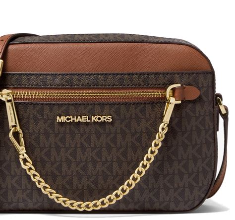 michael kors jet set crossbody brandy|Jet Set Large Signature Logo Convertible Crossbody Bag.